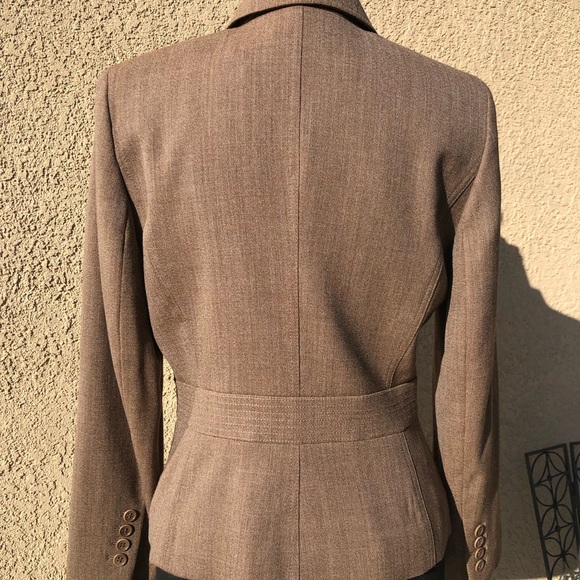 NWOT LOFT 6P Light Brown/Taupe Wool Fitted Blazer Jacket - Picture 2 of 7